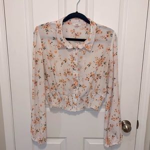 Sheer Floral Blouse